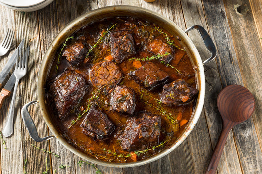 Slow-Cooked Short Ribs with Onion & Pan Juices