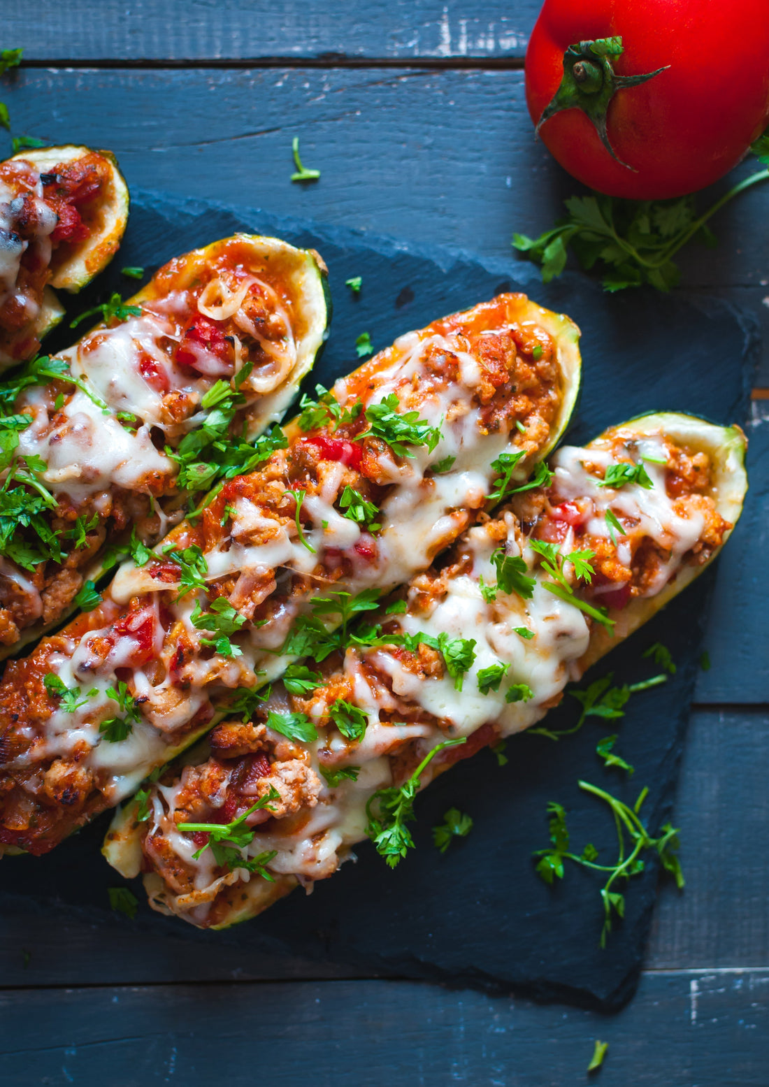 Beef & Cheese‑Stuffed Zucchini Boats
