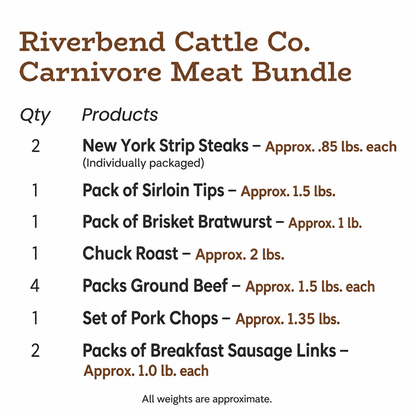 Riverbend Cattle Co. Carnivore Meat Bundle