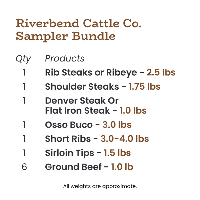 Grass Fed Ranch Steak Sampler Bundle | Riverbend Cattle Co. – Riverbend ...
